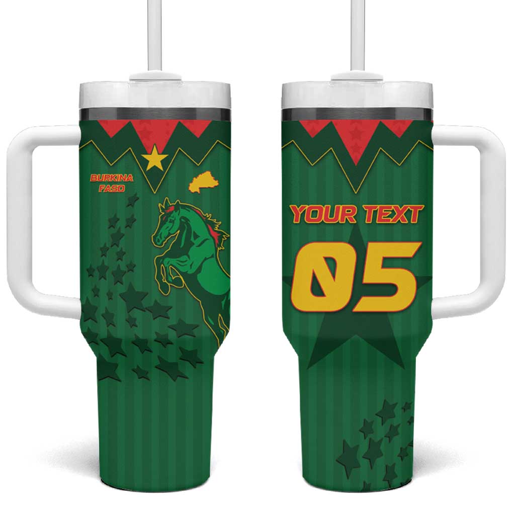Custom Football Burkina Faso Tumbler With Handle Rising Star And Horse Sport Style - African Pride