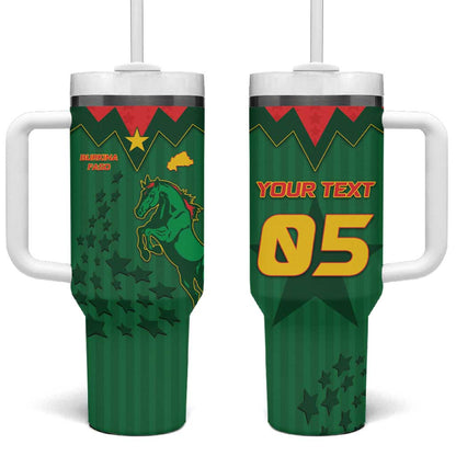 Custom Football Burkina Faso Tumbler With Handle Rising Star And Horse Sport Style - African Pride
