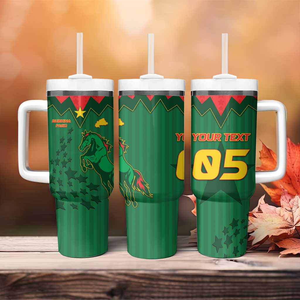Custom Football Burkina Faso Tumbler With Handle Rising Star And Horse Sport Style - African Pride