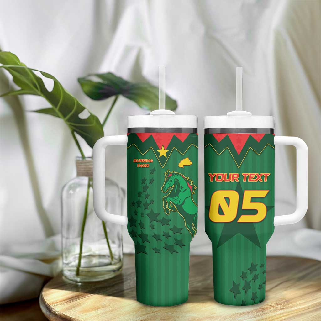 Custom Football Burkina Faso Tumbler With Handle Rising Star And Horse Sport Style - African Pride