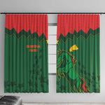 Football Burkina Faso Window Curtain Rising Star And Horse Sport Style - African Pride