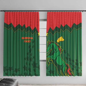 Football Burkina Faso Window Curtain Rising Star And Horse Sport Style - African Pride
