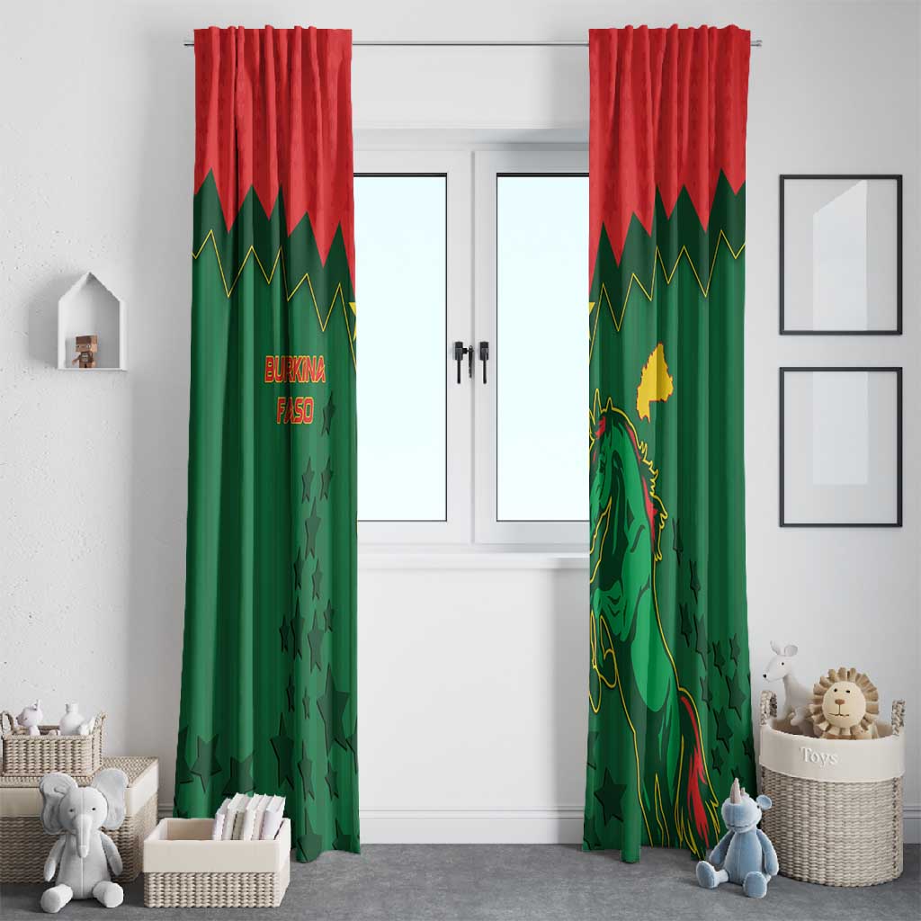Football Burkina Faso Window Curtain Rising Star And Horse Sport Style - African Pride