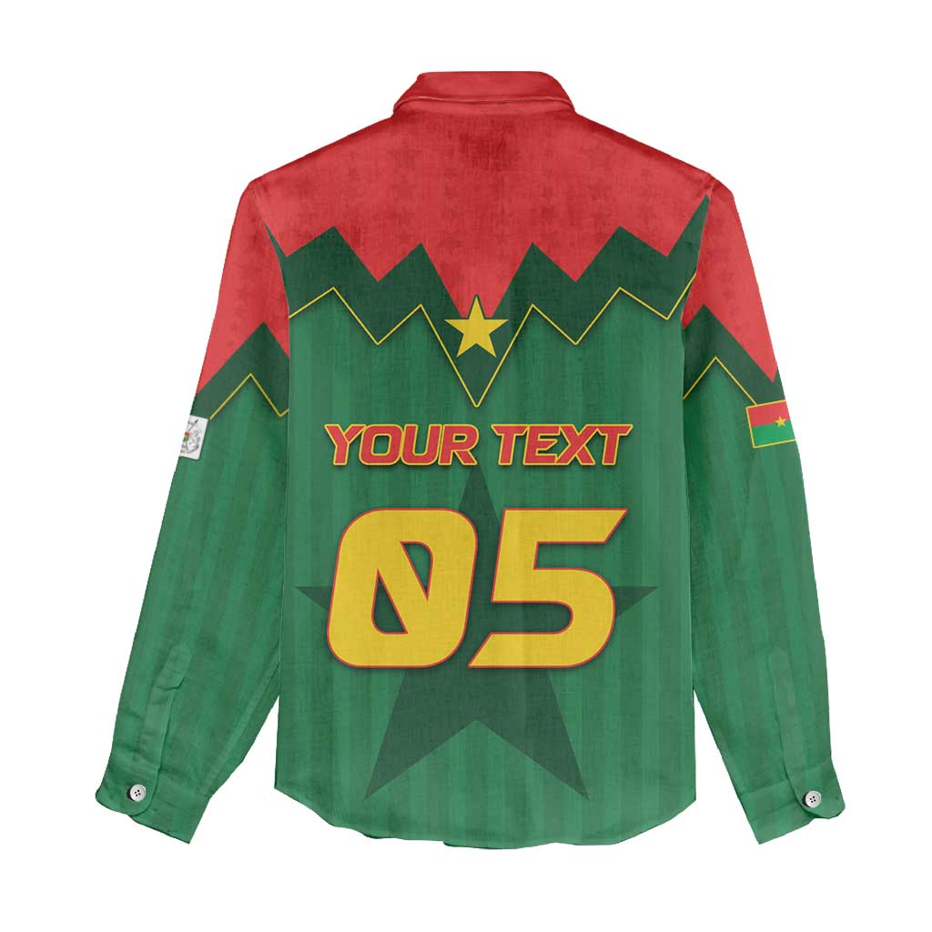 Custom Football Burkina Faso Women Casual Shirt Rising Star And Horse Sport Style - African Pride