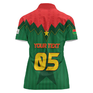 Custom Football Burkina Faso Women Polo Shirt Rising Star And Horse Sport Style - African Pride