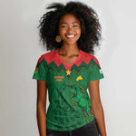 Custom Football Burkina Faso Women V-Neck T-Shirt Rising Star And Horse Sport Style - African Pride