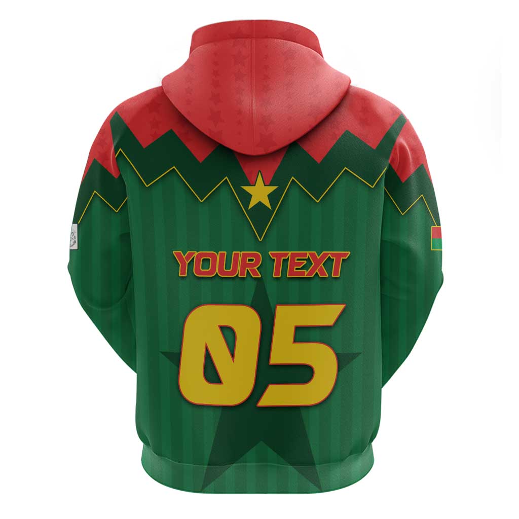 Custom Football Burkina Faso Zip Hoodie Rising Star And Horse Sport Style - African Pride