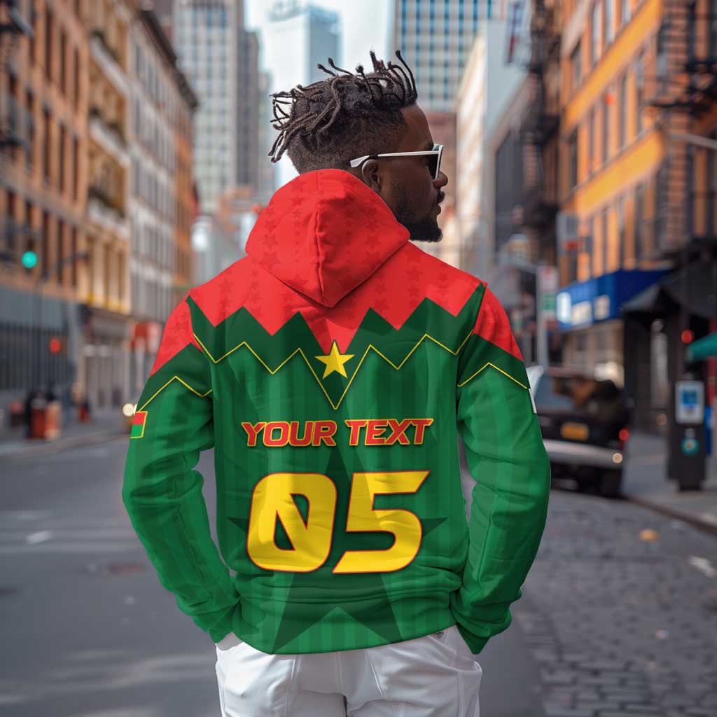 Custom Football Burkina Faso Zip Hoodie Rising Star And Horse Sport Style - African Pride