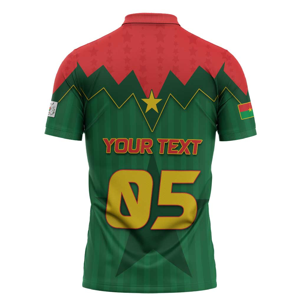Custom Football Burkina Faso Zipper Polo Shirt Rising Star And Horse Sport Style - African Pride