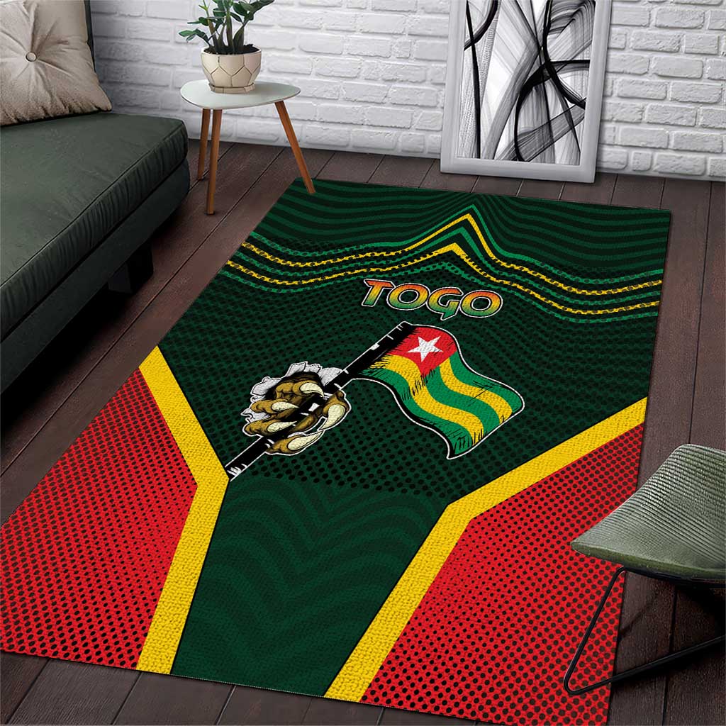 Togo Area Rug Lion Claw Flag Sport Style - African Pride
