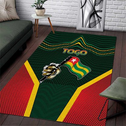 Togo Area Rug Lion Claw Flag Sport Style - African Pride