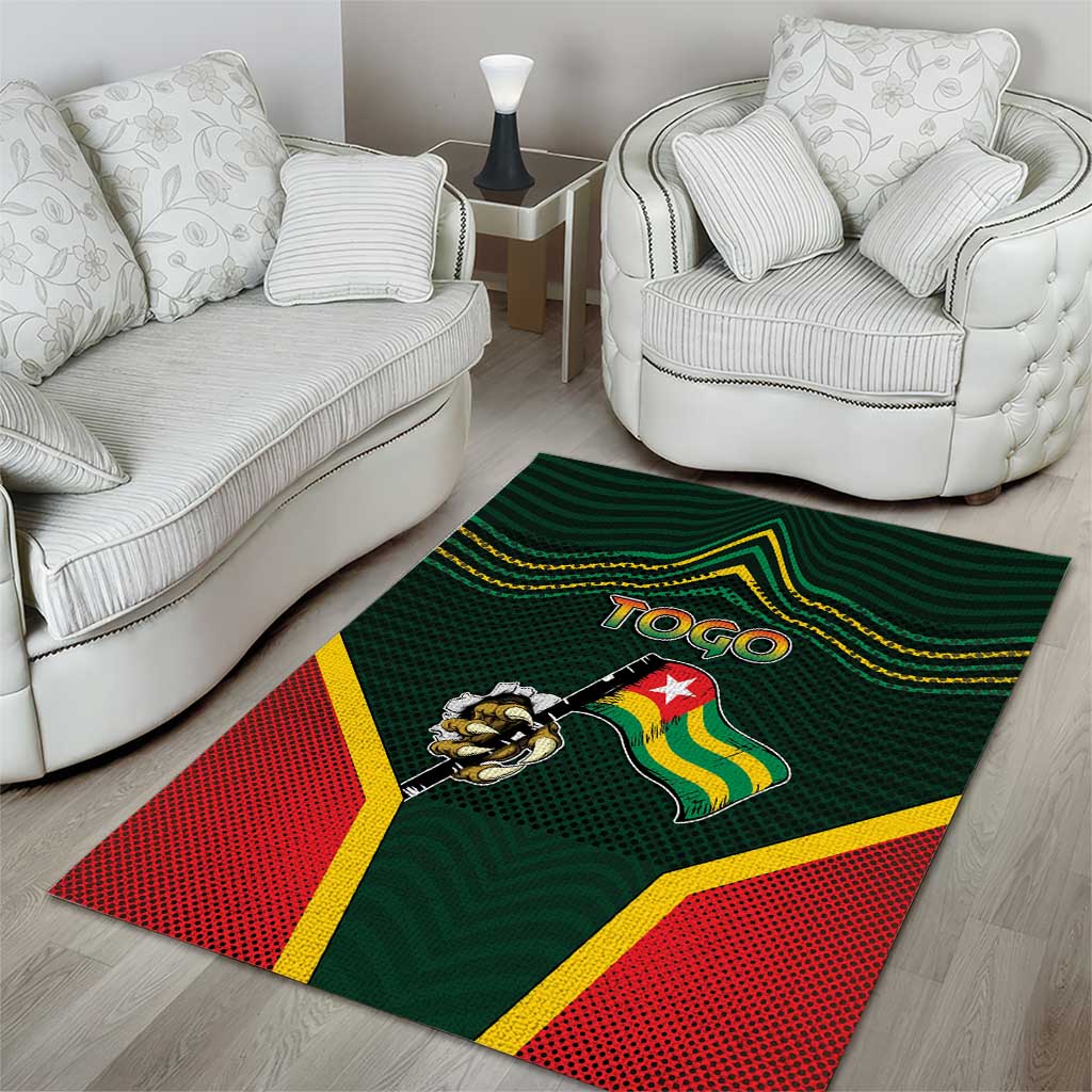 Togo Area Rug Lion Claw Flag Sport Style - African Pride