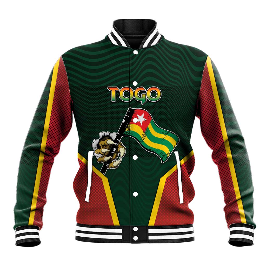 Personalized Togo Baseball Jacket Lion Claw Flag Sport Style - African Pride