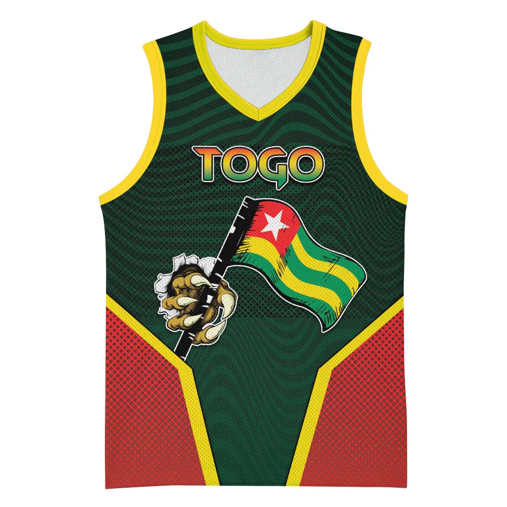 Personalized Togo Basketball Jersey Lion Claw Flag Sport Style - African Pride