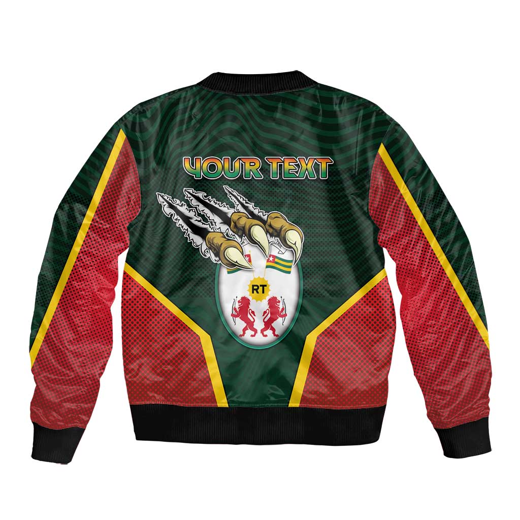 Personalized Togo Bomber Jacket Lion Claw Flag Sport Style - African Pride