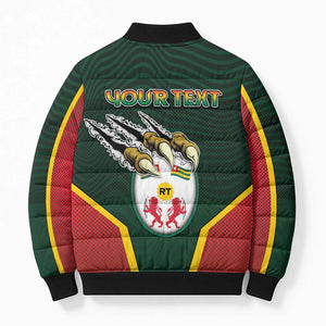 Personalized Togo Bomber Puffer Jacket Lion Claw Flag Sport Style - African Pride