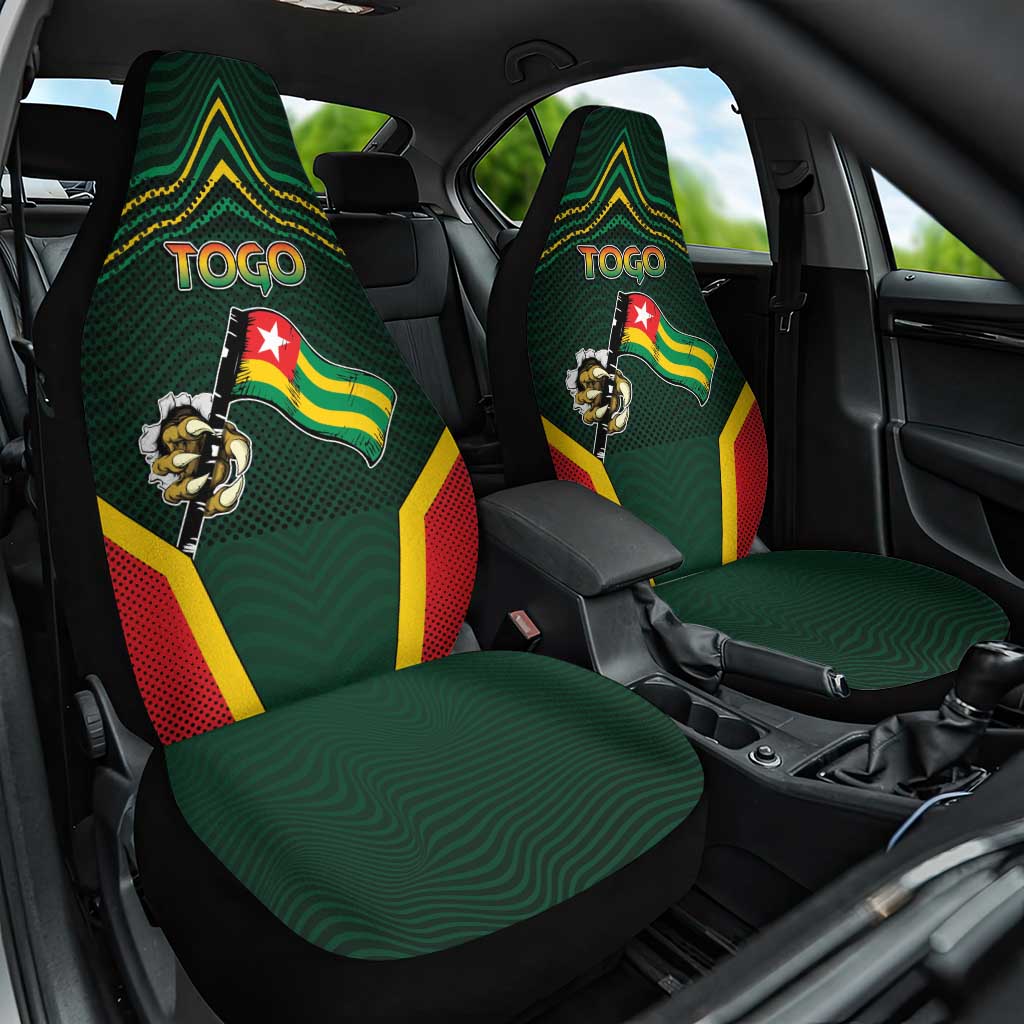 Togo Car Seat Cover Lion Claw Flag Sport Style - African Pride