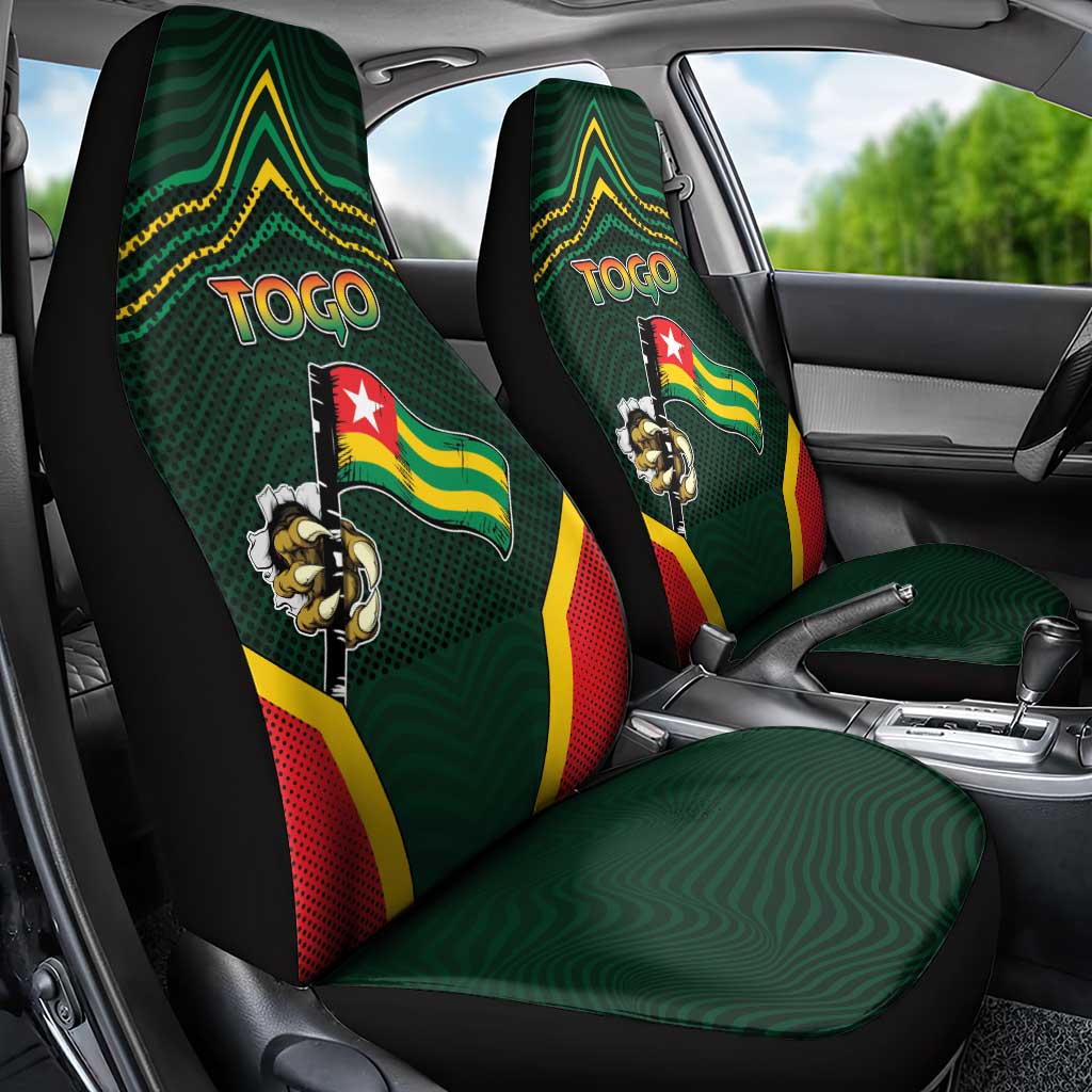 Togo Car Seat Cover Lion Claw Flag Sport Style - African Pride