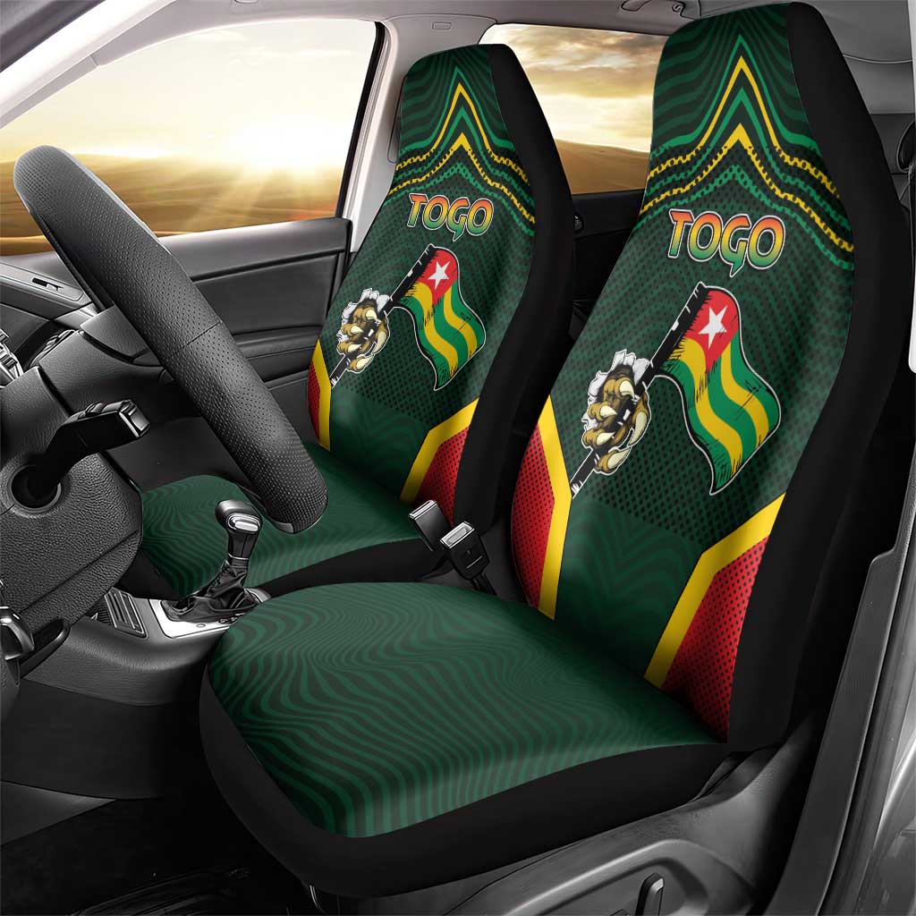 Togo Car Seat Cover Lion Claw Flag Sport Style - African Pride