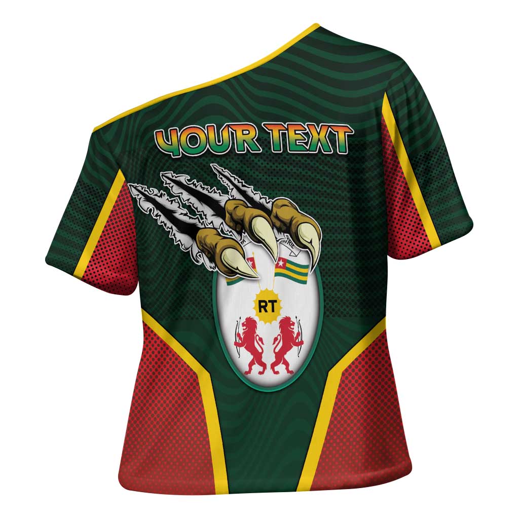 Personalized Togo Cross Shoulder Shirt Lion Claw Flag Sport Style - African Pride