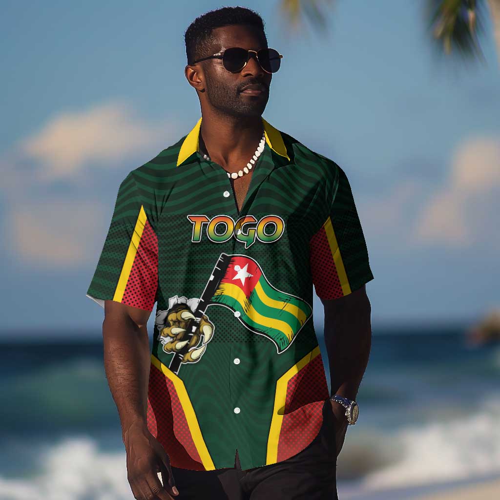 Personalized Togo Hawaiian Shirt Lion Claw Flag Sport Style - African Pride