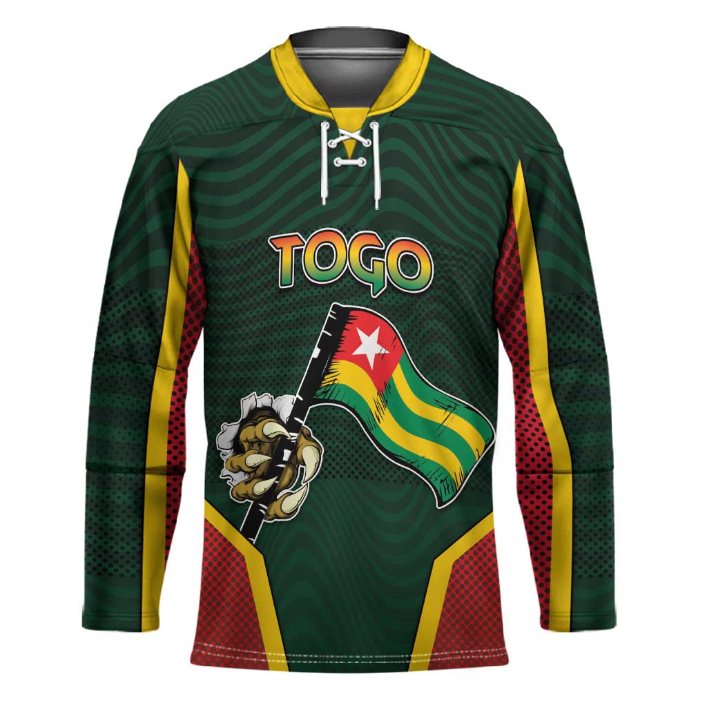 Personalized Togo Hockey Jersey Lion Claw Flag Sport Style - African Pride