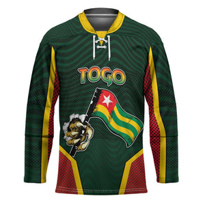 Personalized Togo Hockey Jersey Lion Claw Flag Sport Style - African Pride