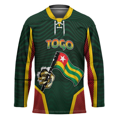Personalized Togo Hockey Jersey Lion Claw Flag Sport Style - African Pride