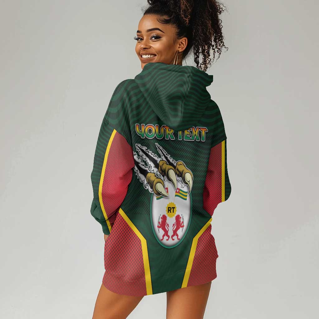 Personalized Togo Hoodie Dress Lion Claw Flag Sport Style - African Pride