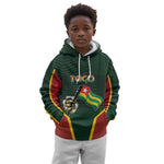 Personalized Togo Kid Hoodie Lion Claw Flag Sport Style - African Pride