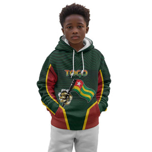 Personalized Togo Kid Hoodie Lion Claw Flag Sport Style - African Pride