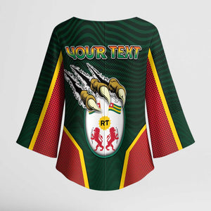 Personalized Togo Kimono Sleeve Blouse Lion Claw Flag Sport Style - African Pride