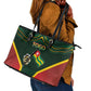 Togo Leather Tote Bag Lion Claw Flag Sport Style - African Pride