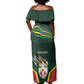 Personalized Togo Off Shoulder Maxi Dress Lion Claw Flag Sport Style - African Pride