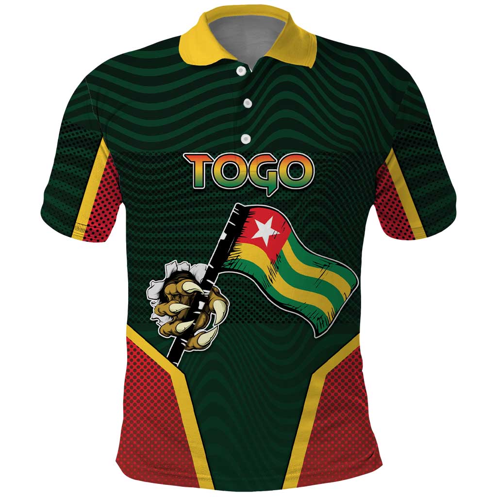 Personalized Togo Polo Shirt Lion Claw Flag Sport Style - African Pride