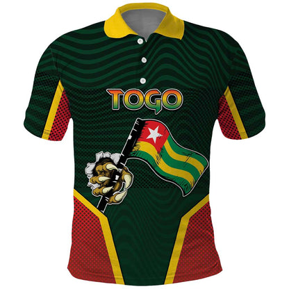 Personalized Togo Polo Shirt Lion Claw Flag Sport Style - African Pride