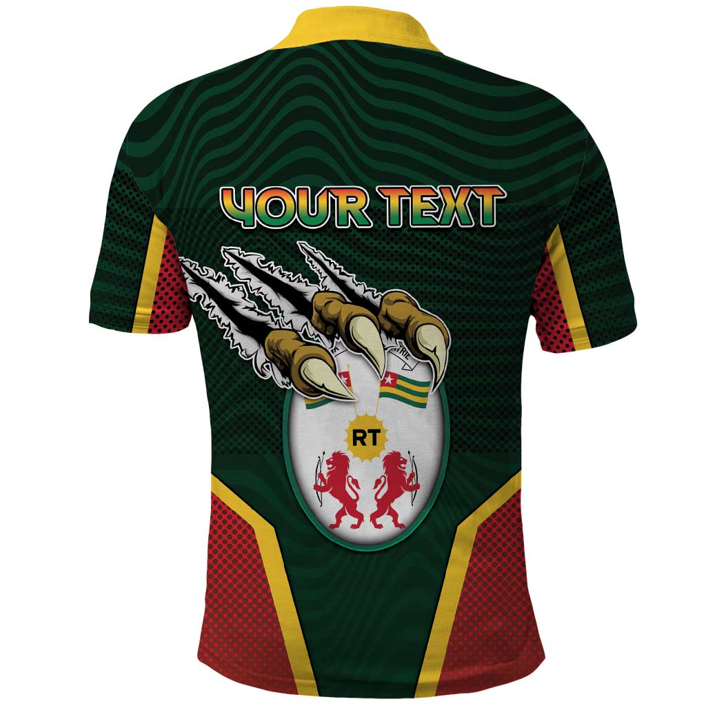Personalized Togo Polo Shirt Lion Claw Flag Sport Style - African Pride