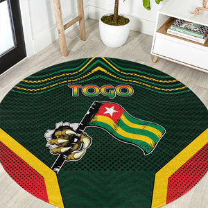 Togo Round Carpet Lion Claw Flag Sport Style - African Pride