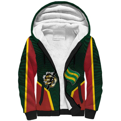 Personalized Togo Sherpa Hoodie Lion Claw Flag Sport Style - African Pride