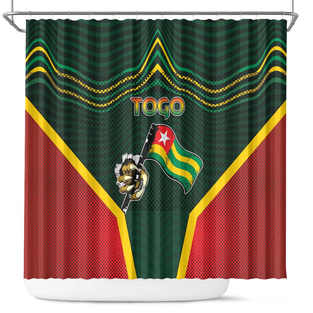 Togo Shower Curtain Lion Claw Flag Sport Style - African Pride