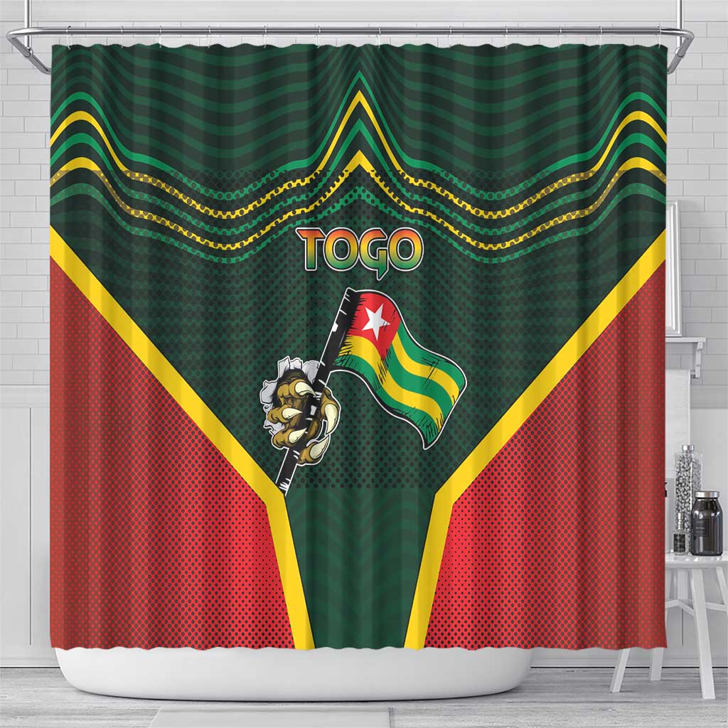 Togo Shower Curtain Lion Claw Flag Sport Style - African Pride