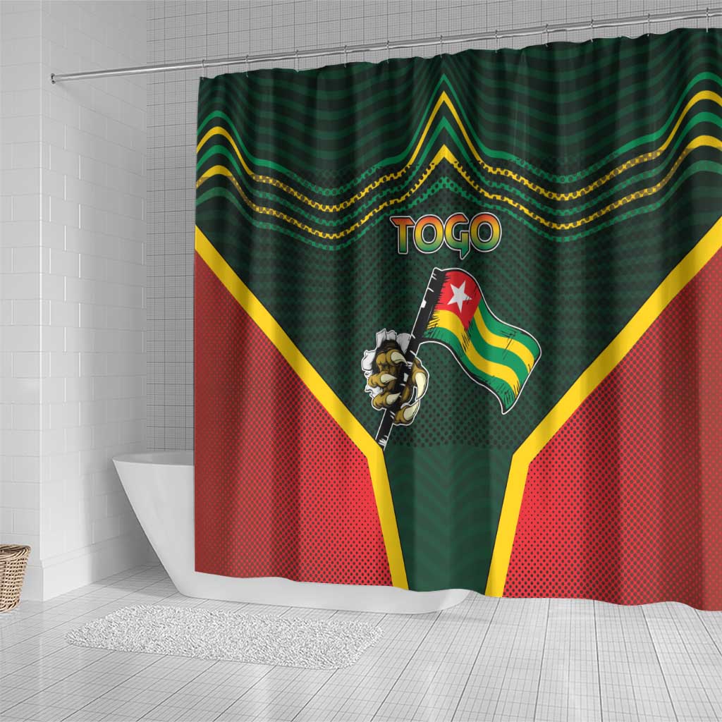 Togo Shower Curtain Lion Claw Flag Sport Style - African Pride