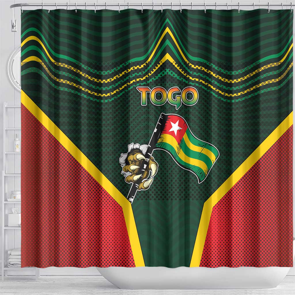 Togo Shower Curtain Lion Claw Flag Sport Style - African Pride