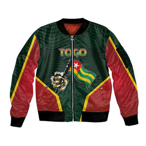 Personalized Togo Sleeve Zip Bomber Jacket Lion Claw Flag Sport Style - African Pride