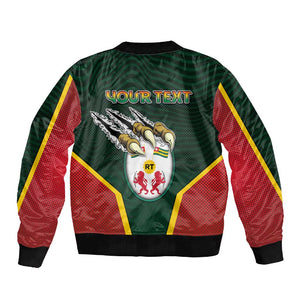 Personalized Togo Sleeve Zip Bomber Jacket Lion Claw Flag Sport Style - African Pride