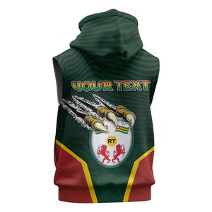 Personalized Togo Sleeveless Zip Hoodie Lion Claw Flag Sport Style - African Pride