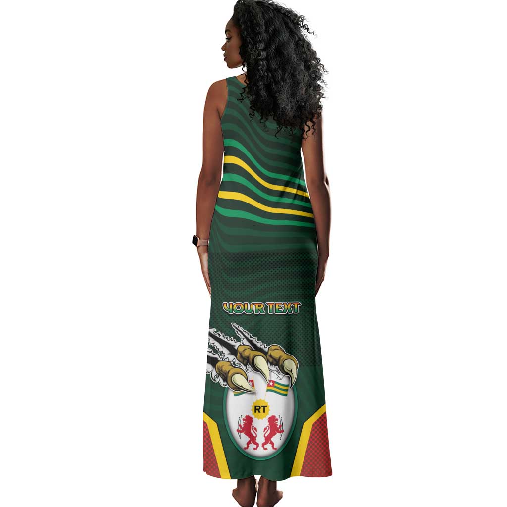 Personalized Togo Tank Maxi Dress Lion Claw Flag Sport Style - African Pride