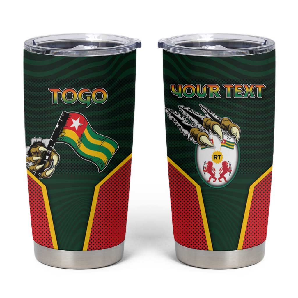 Personalized Togo Tumbler Cup Lion Claw Flag Sport Style - African Pride