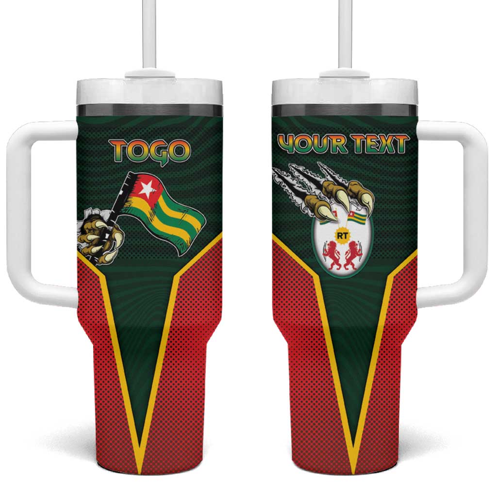 Personalized Togo Tumbler With Handle Lion Claw Flag Sport Style - African Pride