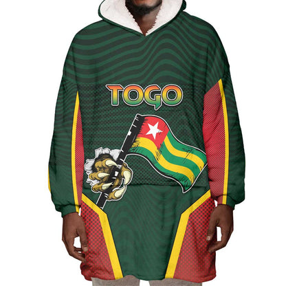 Personalized Togo Wearable Blanket Hoodie Lion Claw Flag Sport Style - African Pride